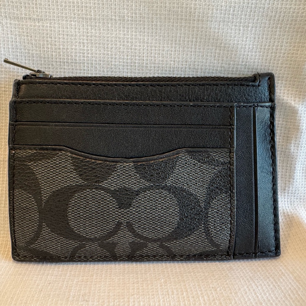 Coach Black Signature Card Holder